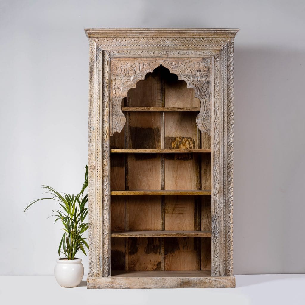 Indian Arch Bookshelf Chisel And Log