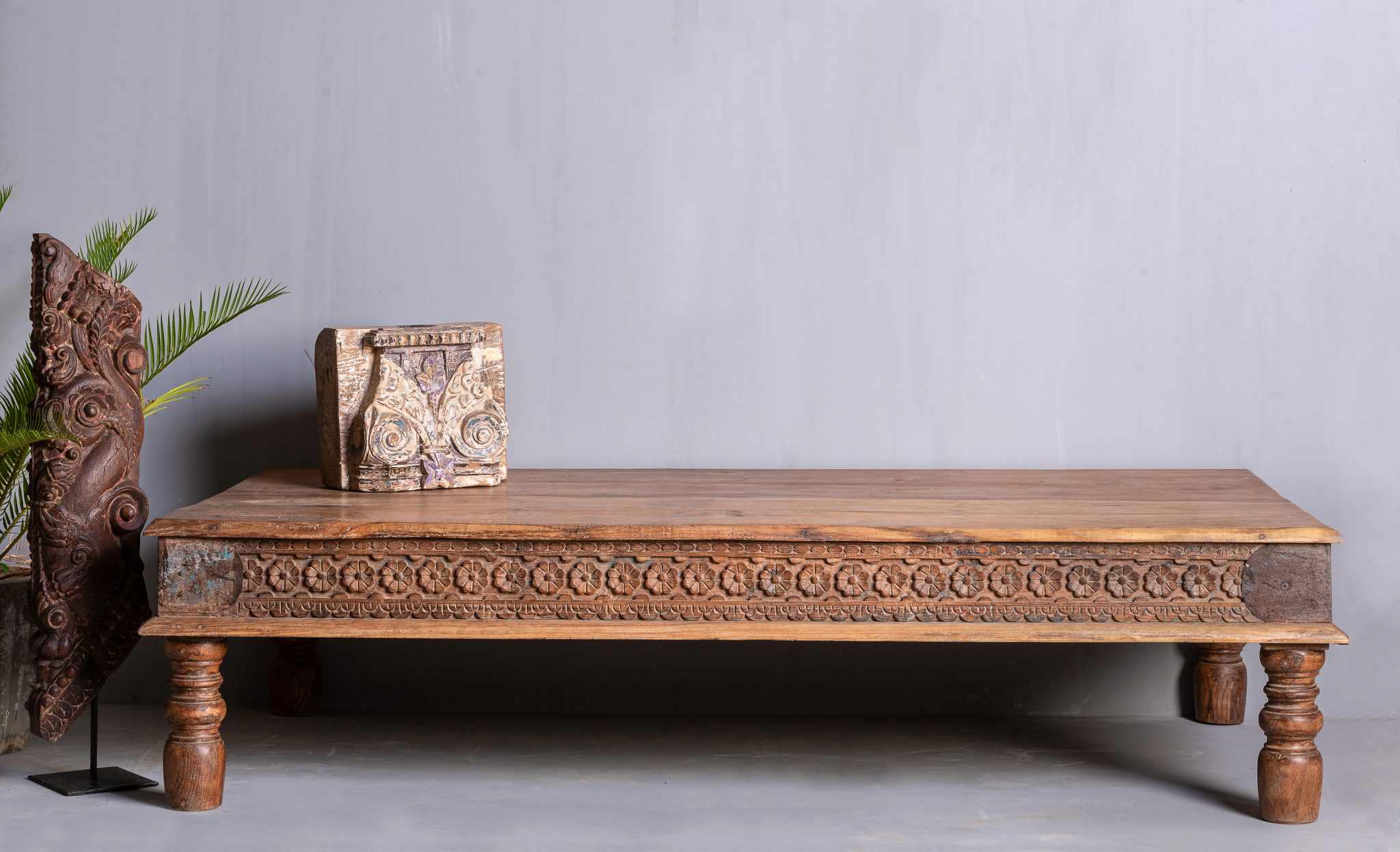 RECLAIMED TEAK COFFEE TABLE Chisel and Log