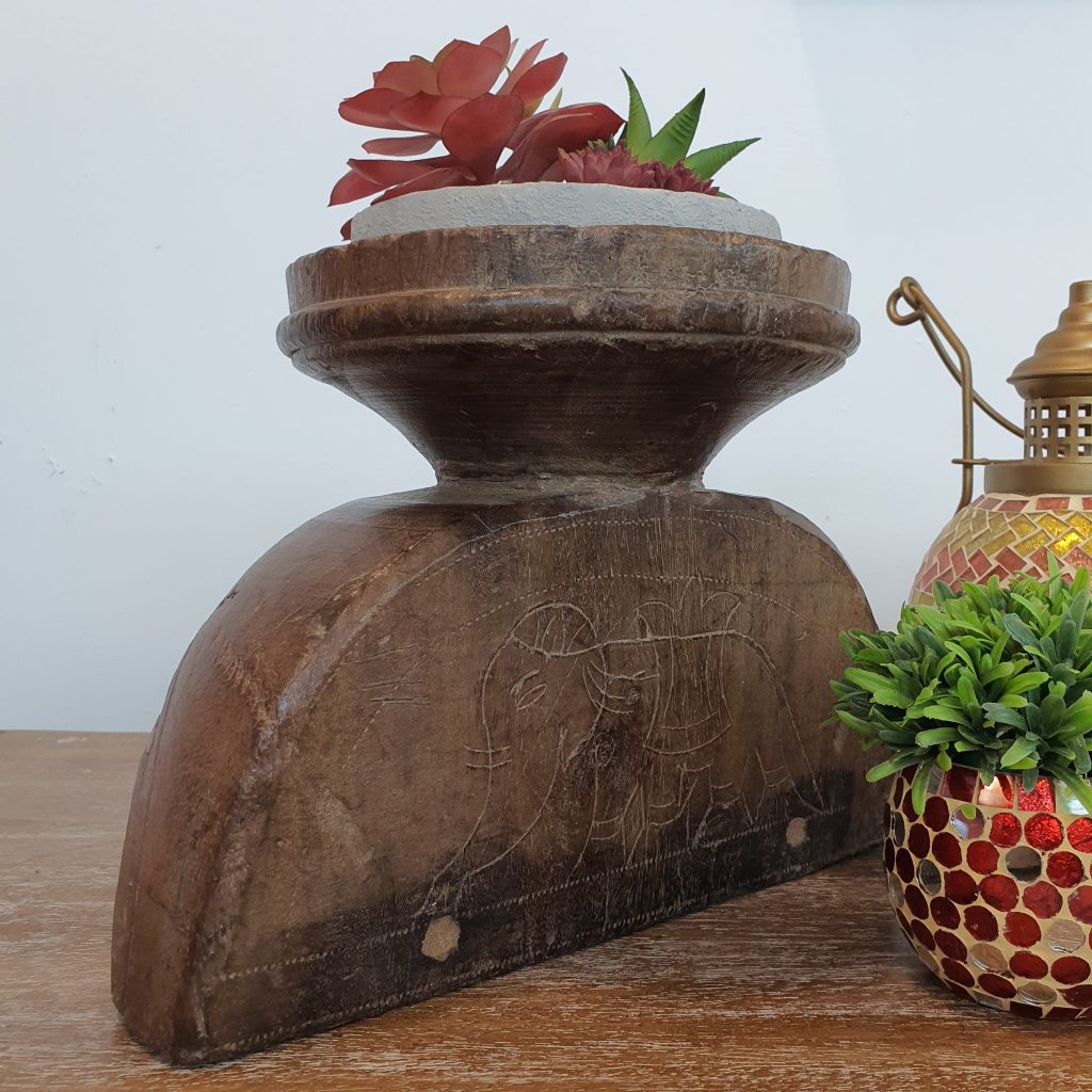 VINTAGE CANDLE STAND Chisel and Log