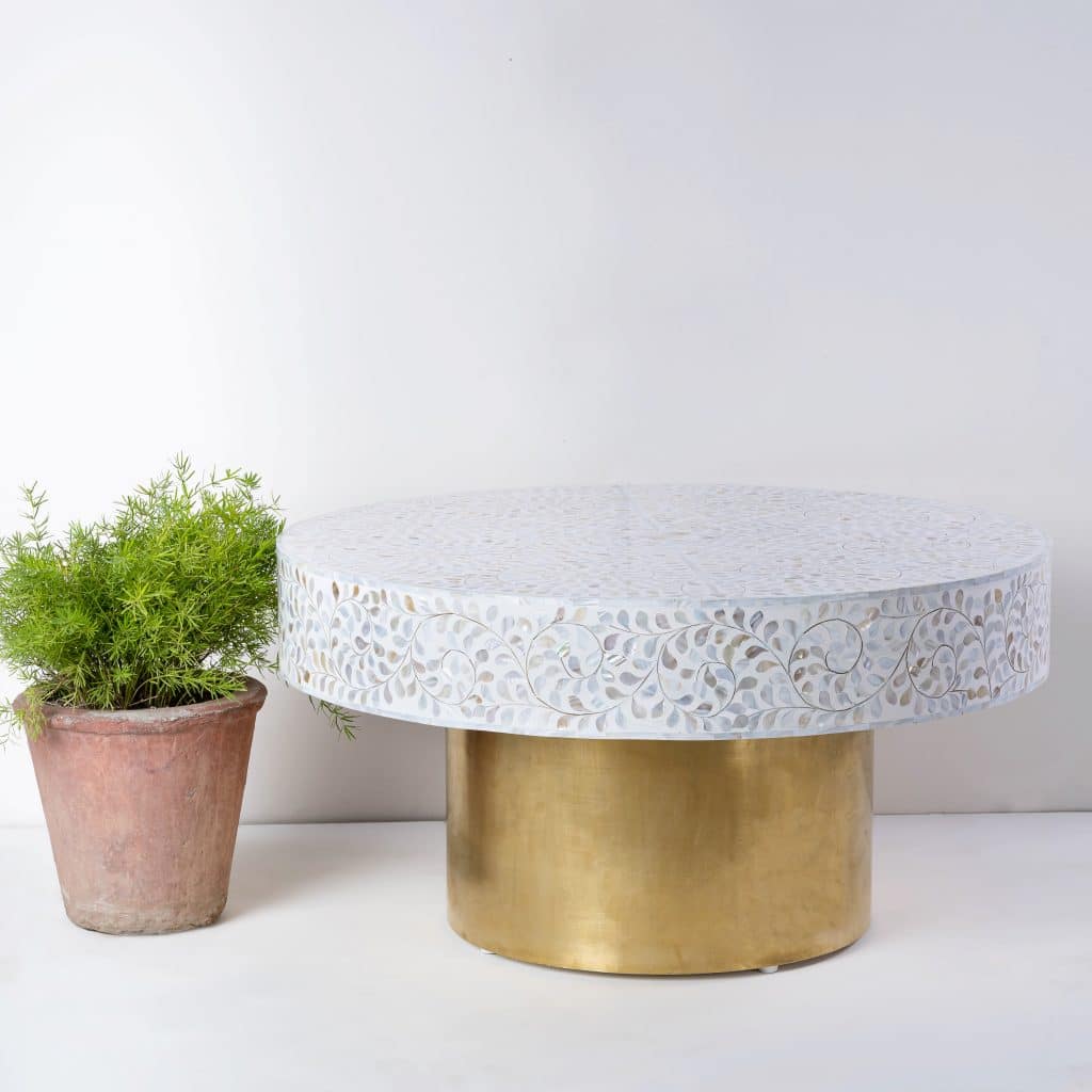 Mother of Pearl Coffee Table - Chisel and Log