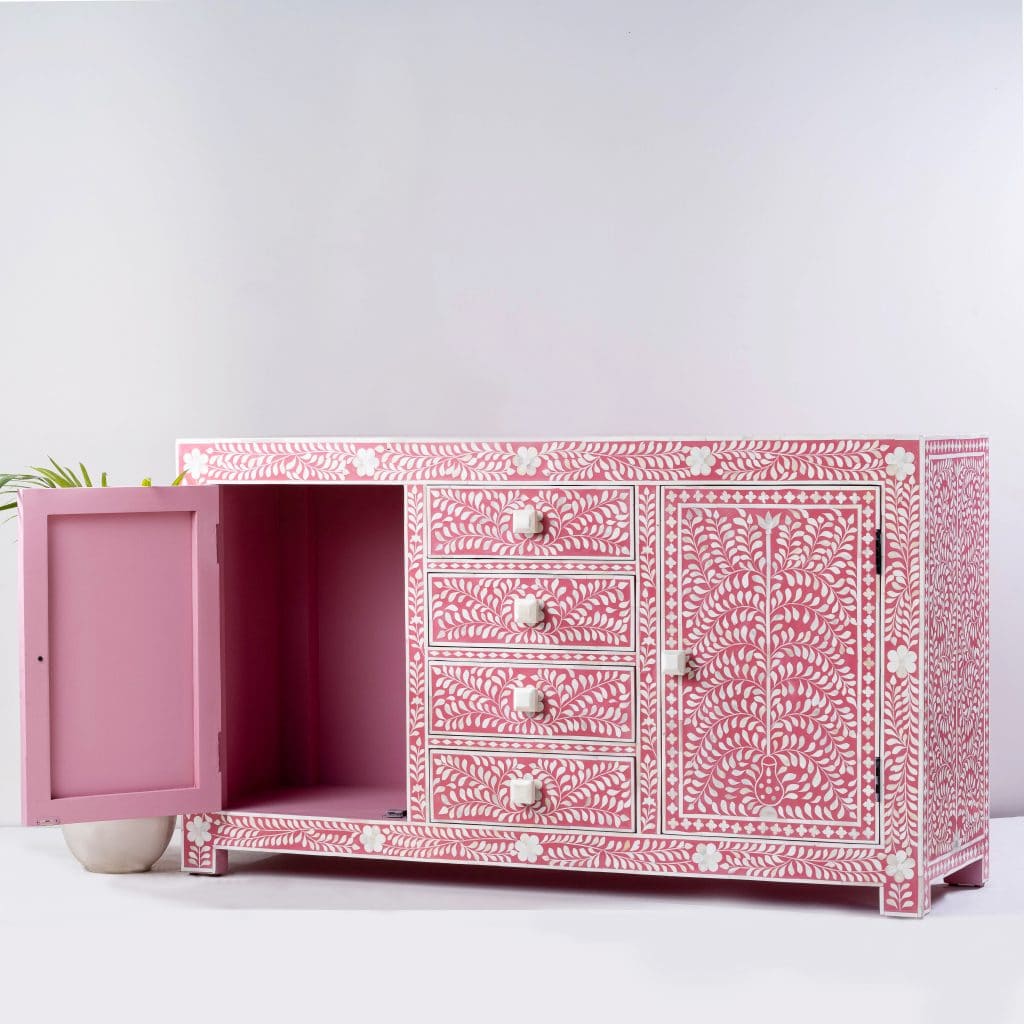 Pink Bone Inlay Sideboard - Chisel and Log