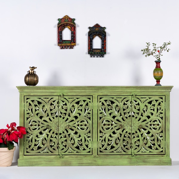 Carved Sideboard (Lime Green)