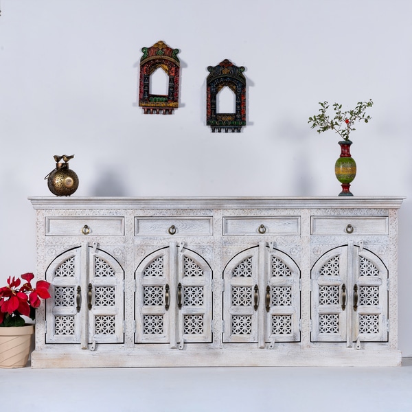 Carved 8 Door Sideboard with Drawers