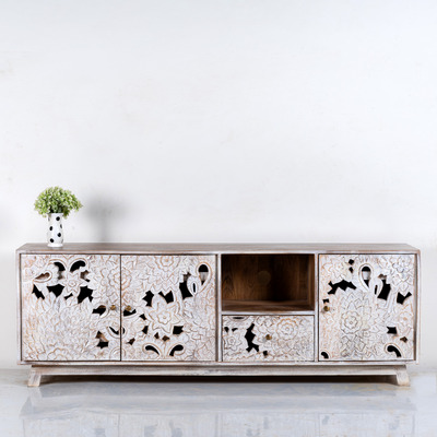 Floral Carving TV Console