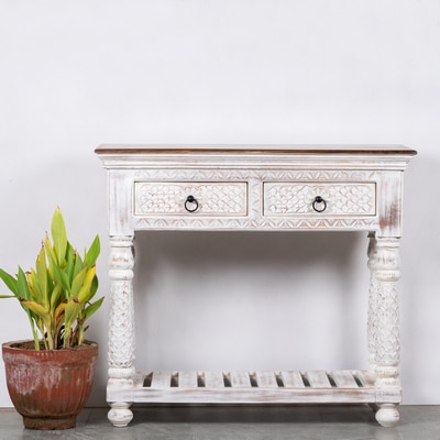 Carved Console with Drawers