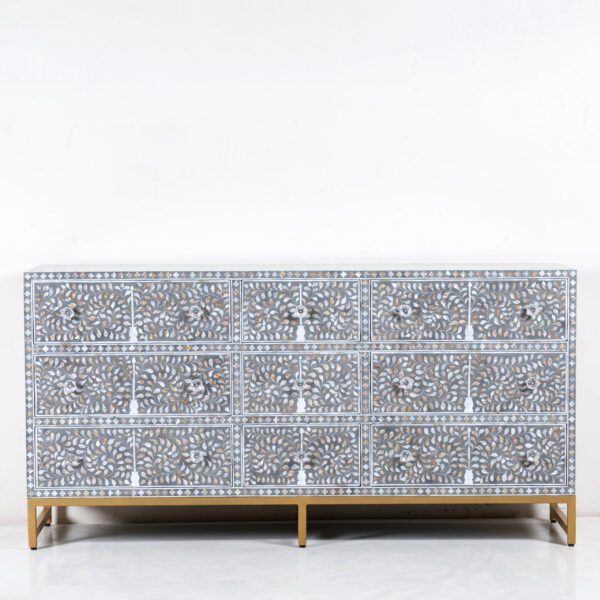 Grey Mother of Pearl Chest of Drawers