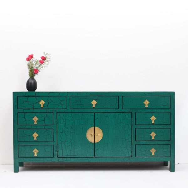 Oriental Style Crackle Green Sideboard