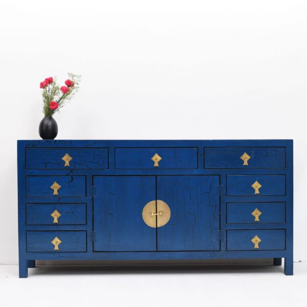 Oriental Style Sideboard (Antique Blue)