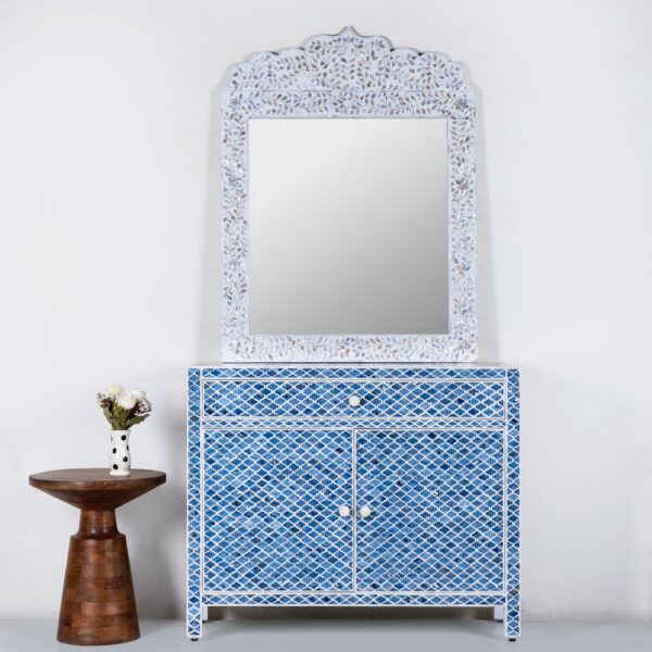 Bone Inlay 2 Door Sideboard Blue