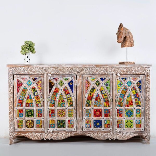 Hand Painted Tile Sideboard