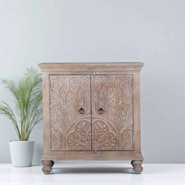 Carved 2 Door Sideboard (Natural)