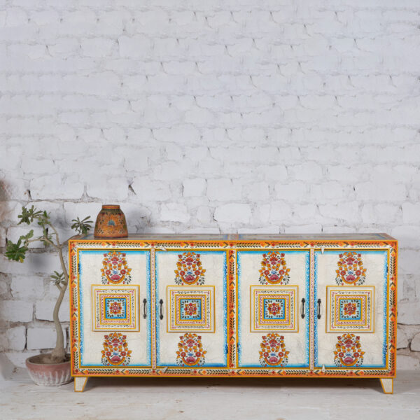 Hand Painted Carved Sideboard