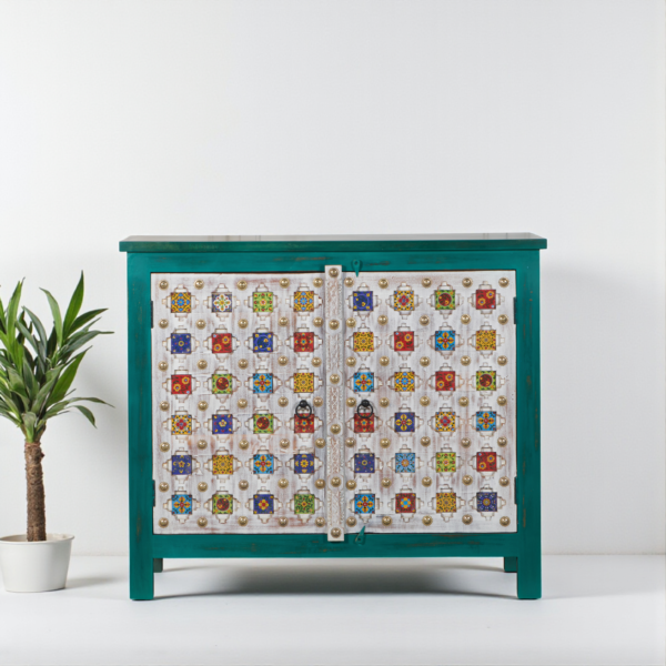 Hand Painted Tile 2 Door Sideboard