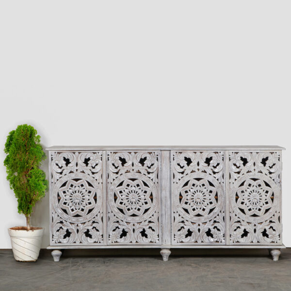 Carved Indian 4 Door Sideboard