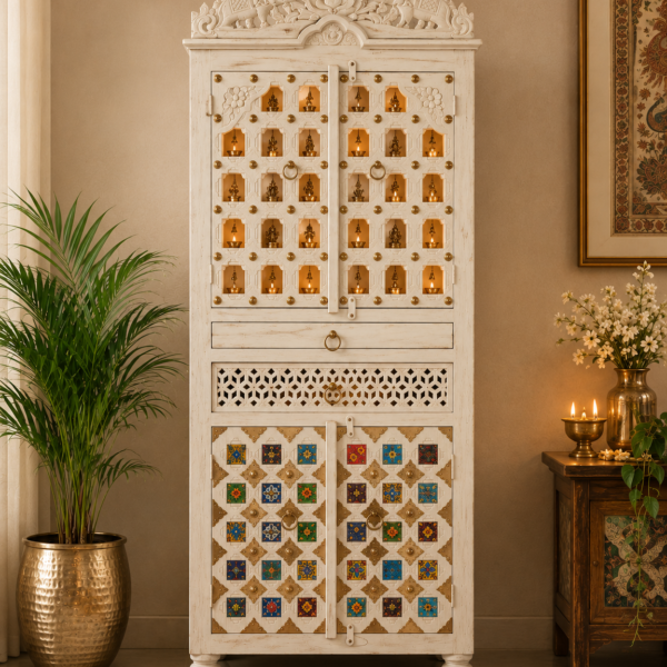 Indian Altar with bells (White)