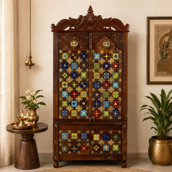Hand Painted Tile Indian Altar